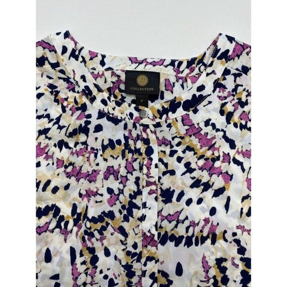 JM‎ Collection Blouse Top Medium Women's Artistic Print Pleated-Back NEW - Picture 8 of 10